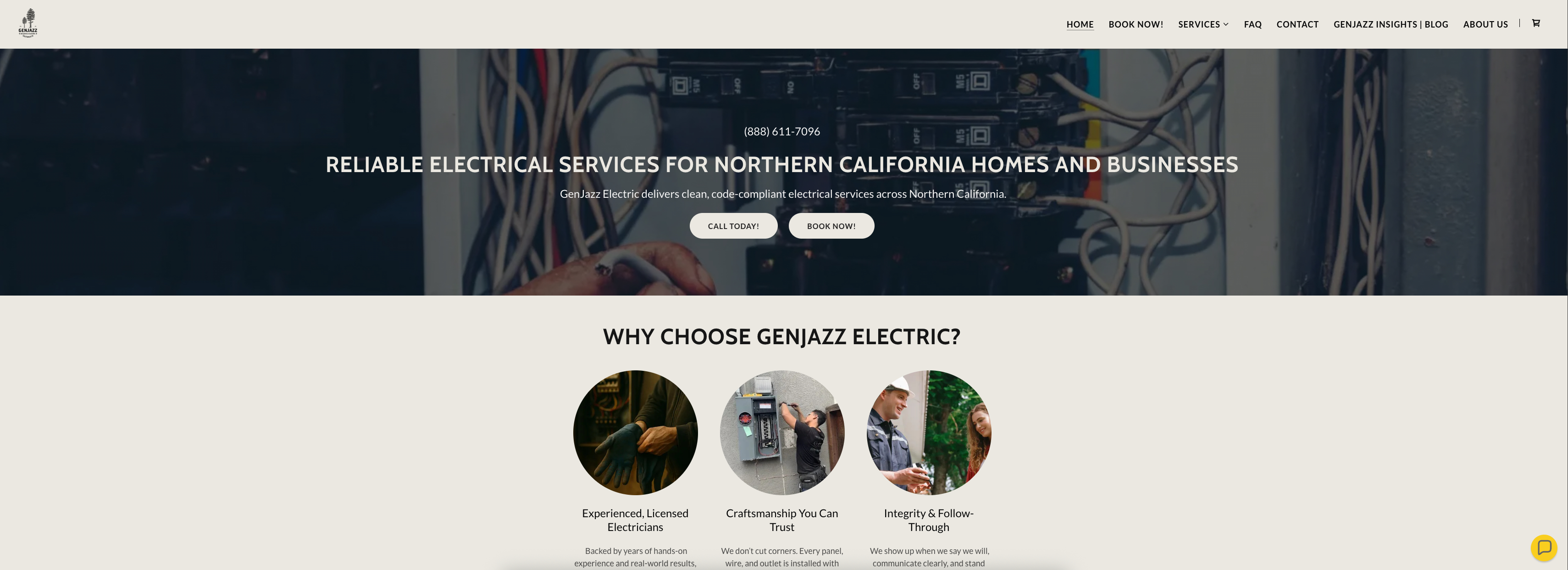 Redesigned Genjazz Electric website with modern interface